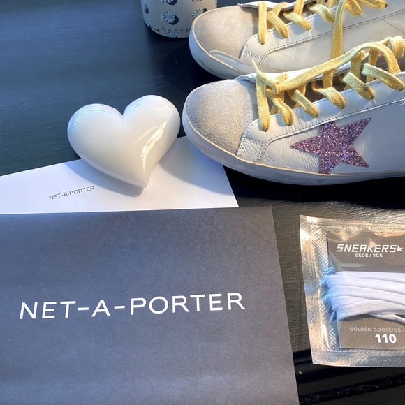 GOLDEN GOOSE SUPERSTAR DISTRESSED GLITTERED LEATHER SNEAKERS!!! SIZE 41 10/10.5 - Picture 8 of 16